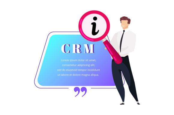 Reviewing CRM Flat Color Vector Character Quote