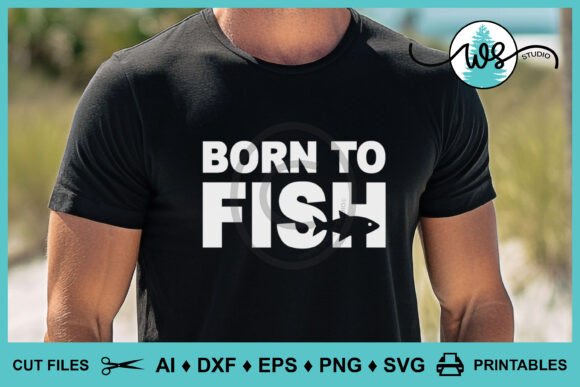 Reviewing the Born to Fish Logo for Embroidery