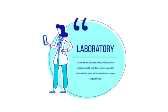 Reviewing the Laboratory Flat Silhouette Vector